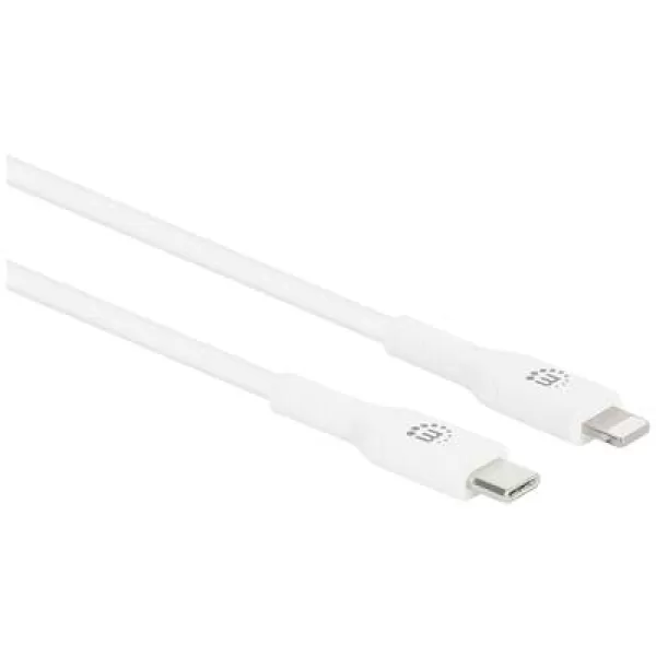 Manhattan USB cable USB-C plug, Apple Lightning plug 0.50 m White 394505