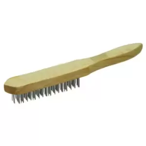 Rolson 4 Row Wire Brush with Wooden Handle