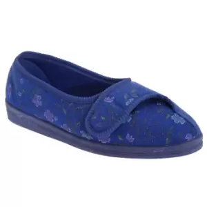 Comfylux Womens/Ladies Diana Floral Slippers (4 UK) (Blue)