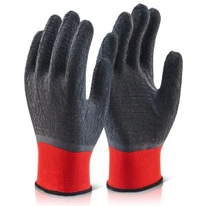 Click2000 Multi Purpose Latex Polyester Glove 8 Medium Black Ref