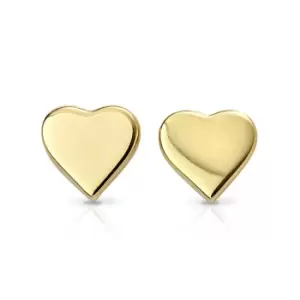 Allegory Symbols Gold Plated Silver Heart Stud Earrings