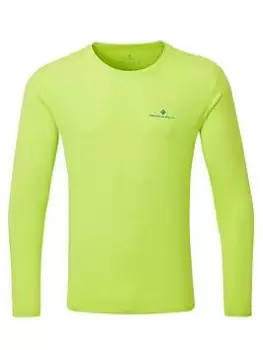 Ronhill Core Long Sleeve Running T-Shirt - Lime, Size XL, Men