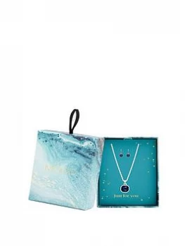 Mood Silver Plated Blue Crystal Cushion Set - Gift Boxed