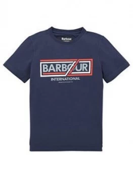 Barbour International Boys Compressor T-Shirt - Navy, Size 10-11 Years