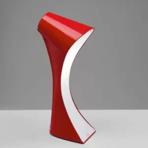 09diyas - Ora Table Lamp 1 E27 Bulb, shiny red / white arylic / polished chrome