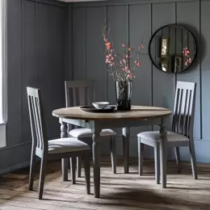 Gallery Interiors Cookham 4-6 Seater Round Extendable Dining Table in Grey