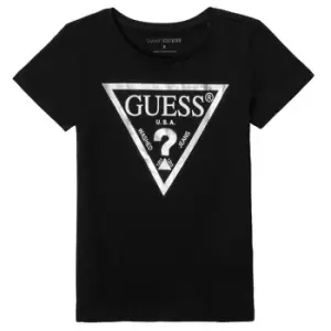 Guess HABILLA girls's Childrens T shirt in Black. Sizes available:8 ans,10 ans,12 ans,14 ans,16 ans