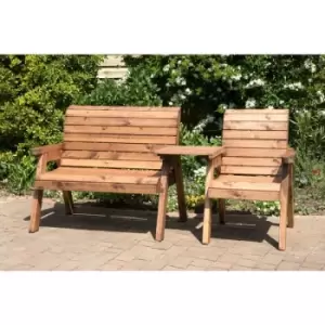 Wooden Companion Straight Garden 3 Seater Chair Bench - Charles Taylor