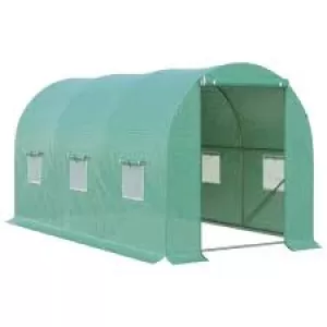 Outsunny PE Polytunnel Shelved Greenhouse - wilko