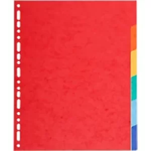 Exacompta Dividers 2106E A4+ Assorted 6 Part 220gsm Recycled Board Pack of 50