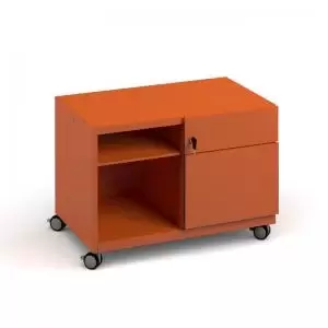Bisley steel caddy right hand storage unit 800mm - orange