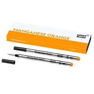 Mont Blanc Manganese Orange Rollerball Twin Pack Refill - Medium Nib