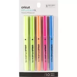 Cricut Explore/Maker Infusible Ink Medium Point 5-Pack Brights Pen set Neon pink, Neon blue, Neon orange, Neon yellow, Neon green