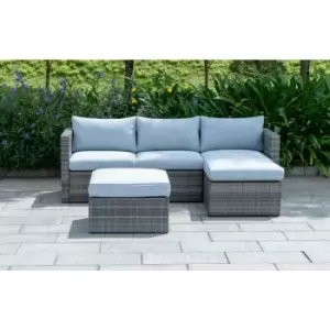 Out & out Lima Outdoor Rattan Chaise Corner Lounge Set - 3 Seats