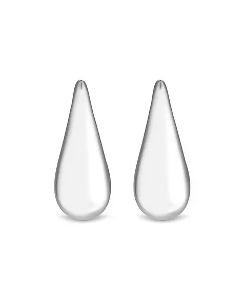 Recycled Sterling Silver Plated Teardrop Earrings - Gift Pouch