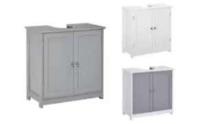Kleankin Under-Sink Storage Cabinet: Grey and White