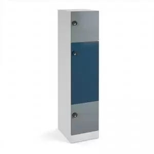 Flux 1700mm high lockers with three doors larger middle door -