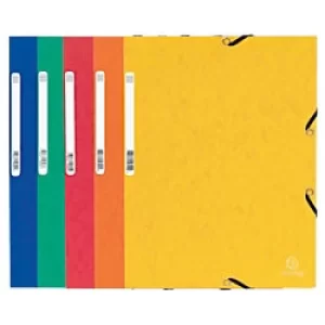 Exacompta Elasticated 3 Flap Folders A4, 355gsm, Assorted, 5 Packs of 25