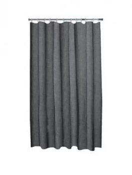 Aqualona Grey Slub Shower Curtain