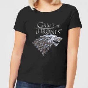 Game of Thrones Metallic House Stark Womens T-Shirt - Black - 5XL