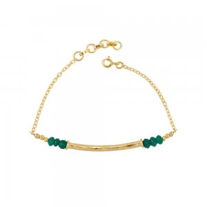 Juvi Designs Gold vermeil boho bamboo bar bracelet Green