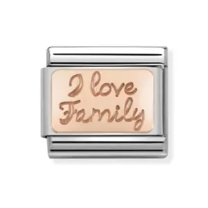 Nomination Classic Rose Gold "I love family Charm