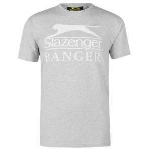 Slazenger Banger Logo T Shirt - Grey Marl