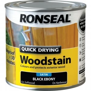 Ronseal Quick Dry Satin Woodstain Ebony 250ml