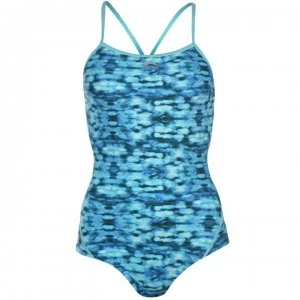 Slazenger Boundback Swimsuit Ladies - Blue/white