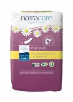 Natracare Night Time Natural Menstrual Pads Qty 10