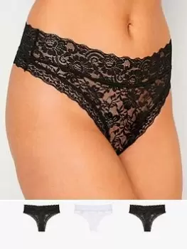 Long Tall Sally 3 Pack Floral Lace Thong, Multi, Size 22-24, Women