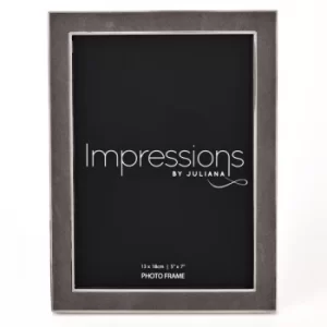 Impressions Grey Velvet Photo Frame 5" x 7"
