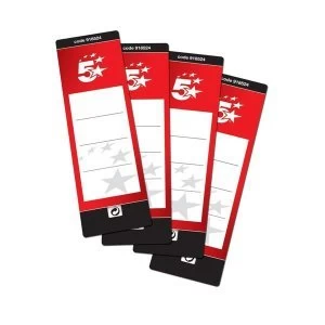5 Star Office Spine Labels for Lever Arch File Self adhesive 190x60mm 10 Labels