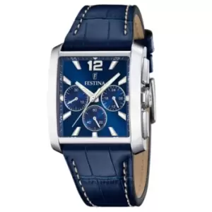 Festina F20636/2 Mens Chronograph Blue Leather Strap Wristwatch