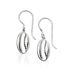 Tempest Cove Silver Cowrie Shell Drop Earrings