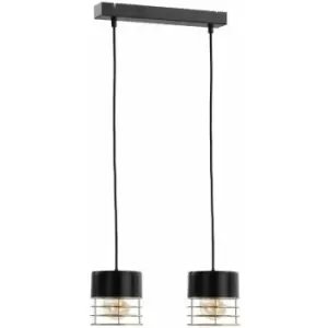 Keter Royal Bar Pendant Ceiling Light Black, 50cm, 2x E27