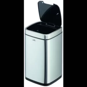 Durable 342123 342123 Garbage bin 12 Stainless steel Silver on-touch lid