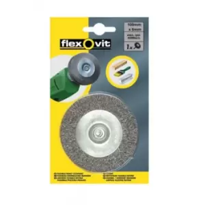 FLEXOVIT Wire Brush - Flat Type - Crimped - 4in./100mm 63642556883