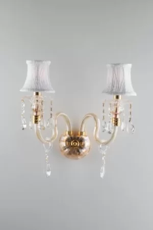 MONET Wall Light Gold, Crystal With Fabric 40x37x24cm