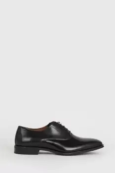 Mens Black 1904 Leather Plain Oxford Shoes