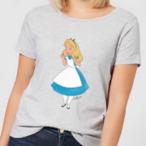 Disney Alice In Wonderland Surprised Alice Womens T-Shirt - Grey - XL