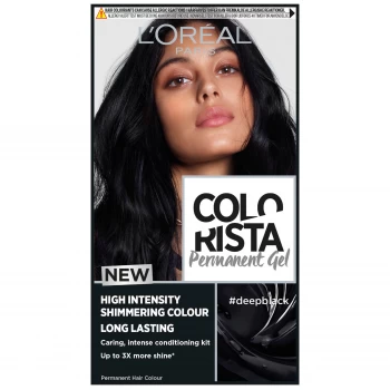 LOreal Colorista Deep Black Permanent Gel Hair Dye, 1.1 Deep Black
