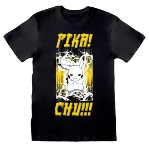 Pokemon Unisex Adult Electrifying T-Shirt (XL) (Black)