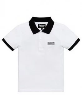 Barbour International Boys Contrast Polo Shirt - White, Size 8-9 Years