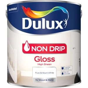 Dulux Non Drip Pure Brilliant White Gloss High Sheen Paint 2.5L