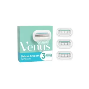 Gillette Pack of 3 Venus Deluxe Smooth Sensitive Razor Blades