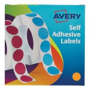 Avery 19mm Self Adhesive Circular Label Dispenser Orange Pack of 1120