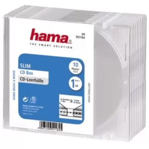 Hama Slim CD Jewel Case, pack of 10, transparent