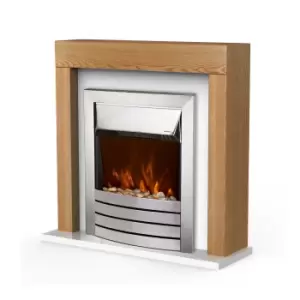 Warmlite Chester Fireplace Suite 2kw - Oak Effect TJ Hughes