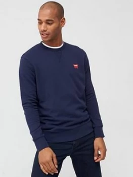 Wrangler Sign Off Logo Sweatshirt - Navy, Size S, Men